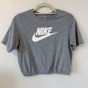 Custom cropped and cinched Nike T-shirt